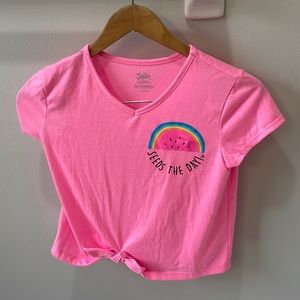 Justice Seeds the Day Tie Front Tee Sz 12